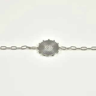 BRACELET COEUR STRASS ACIER INOXYDABLE SILVER PETIT PRIX