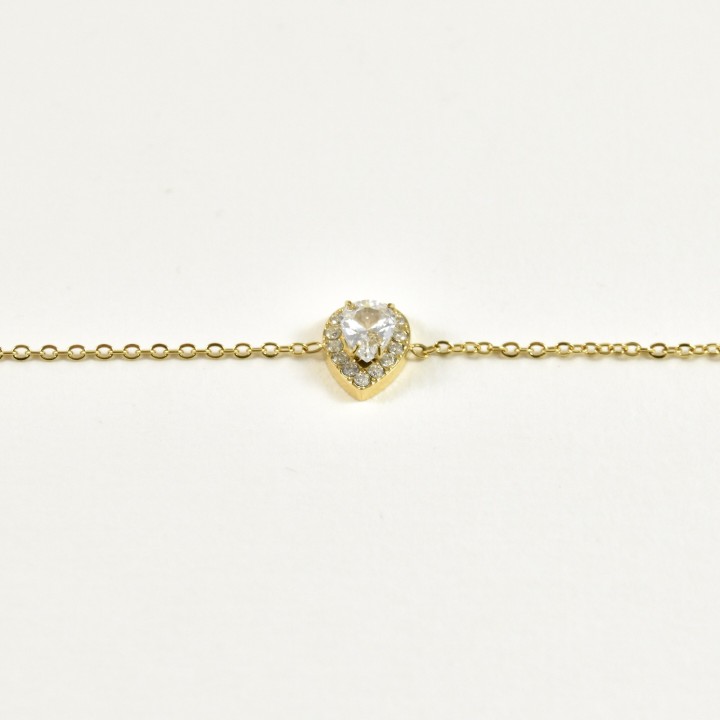 BRACELET GOUTE STRASS ACIER INOXYDABLE GOLD PETIT PRIX