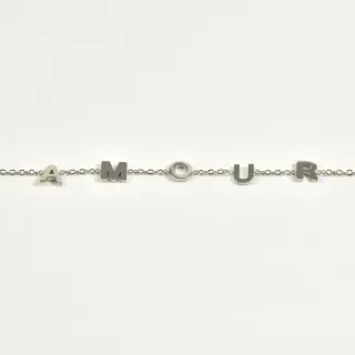 BRACELET PERLES GRIS METALLISE MEDAILLON ACIER INOX GOLD PETIT PRIX