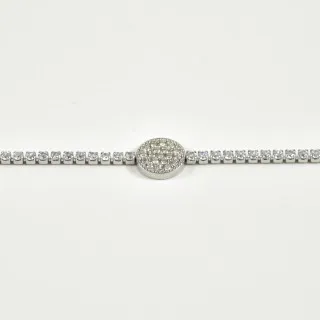 BRACELET PERLES GRIS METALLISE MEDAILLON ACIER INOX GOLD PETIT PRIX