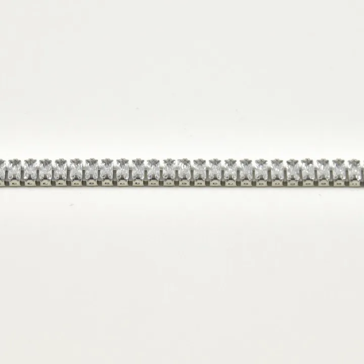 BRACELET ENTIEREMENT SERTI DE STRASS ACIER INOXYDABLE SILVER PETIT PRI