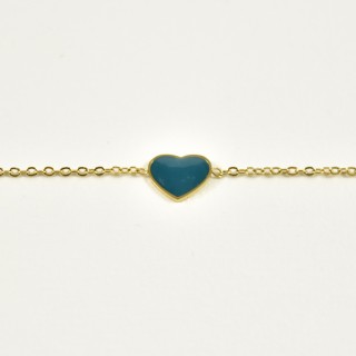 BRACELET PERLES GRIS METALLISE MEDAILLON ACIER INOX GOLD PETIT PRIX