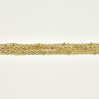 BRACELET PERLES GRIS METALLISE MEDAILLON ACIER INOX GOLD PETIT PRIX