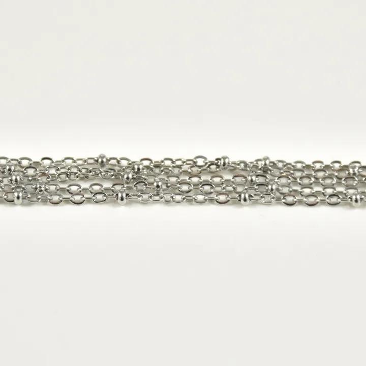 BRACELET MULTI RANGS PERLES ACIER INOXYDABLE SILVER PETIT PRIX