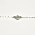 BRACELET PERLES GRIS METALLISE MEDAILLON ACIER INOX GOLD PETIT PRIX