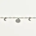 BRACELET LUNE ET MEDAILLE ACIER INOXYDABLE SILVER PETIT PRIX