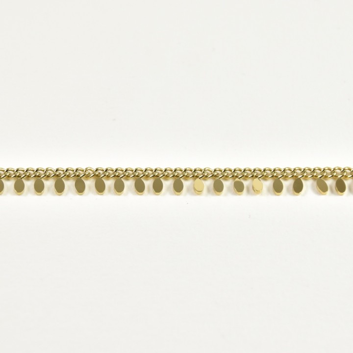 BRACELET PERLES GRIS METALLISE MEDAILLON ACIER INOX GOLD PETIT PRIX
