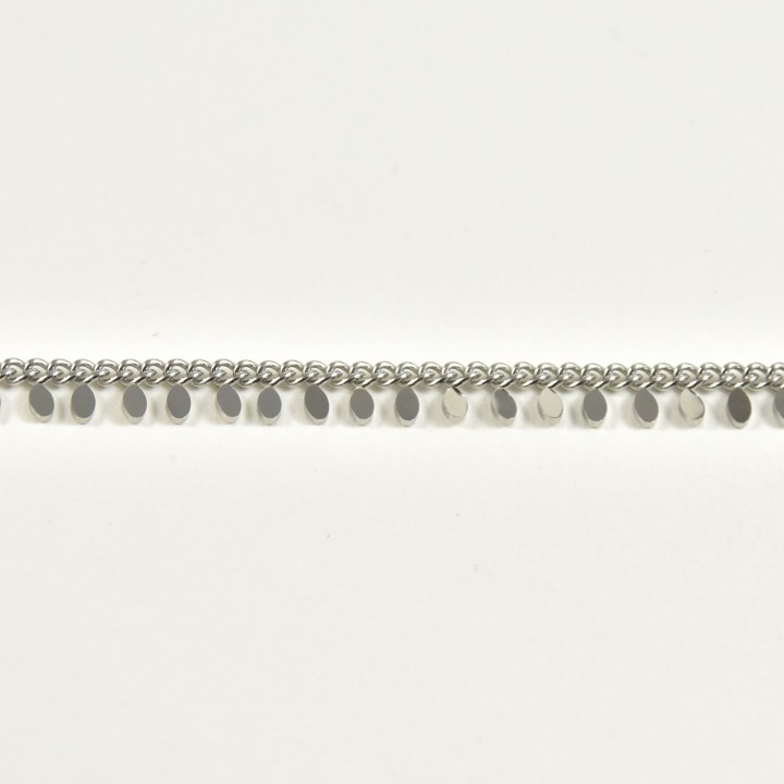BRACELET PAMPILLES OVALES ACIER INOXYDABLE SILVER PETIT PRIX