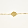 BRACELET PERLES GRIS METALLISE MEDAILLON ACIER INOX GOLD PETIT PRIX