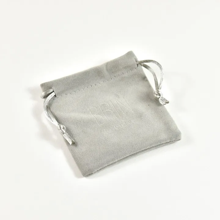 POCHON CADEAU TISSU GRIS CLAIR PAS CHER