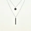 COLLIER DOUBLE RANGS ROND ET TIGE ACIER INOXYDABLE SILVER PETIT PRIX