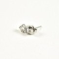 PUCE STRASS ACIER INOXYDABLE SILVER PETIT PRIX