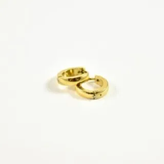 BOUCLES CREOLES EPAISSES ACIER INOXYDABLE GOLD PETIT PRIX