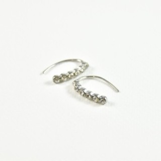 BOUCLES ANNEAUX ENTRELACES ACIER INOXYDABLE SILVER PETIT PRIX