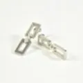 BOUCLES RECTANGLE STRASS PERLES NACRE ACIER INOX SILVER PETIT PRIX