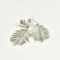 BOUCLES RAMEAUX DE PIN ACIER INOXYDABLE SILVER PETIT PRIX