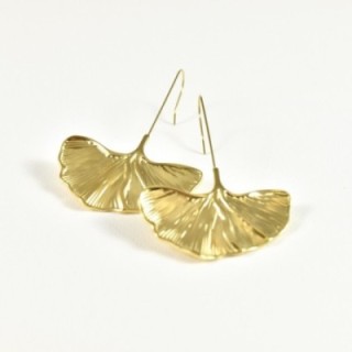 BOUCLES LONGUE FEUILLE ACIER INOXYDABLE GOLD PETIT PRIX