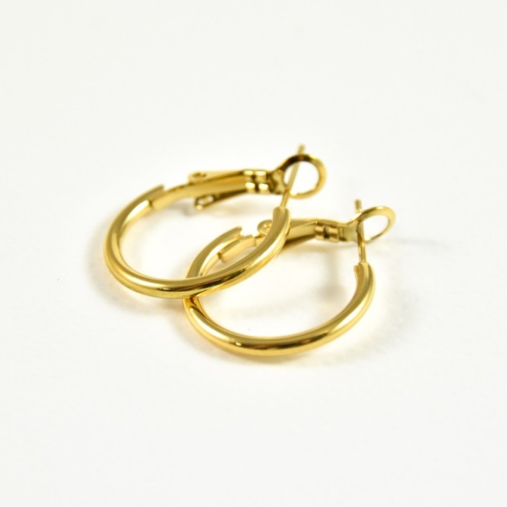 BOUCLES CREOLES DORMEUSES ACIER INOXYDABLE GOLD PETIT PRIX