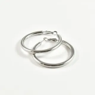 BOUCLES ANNEAUX ENTRELACES ACIER INOXYDABLE SILVER PETIT PRIX