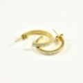 BOUCLES CREOLES MOYENNES STRASS ACIER INOXYDABLE GOLD PETIT PRIX