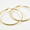 BOUCLES GRANDES CREOLES FINES ACIER INOXYDABLE GOLD PETIT PRIX