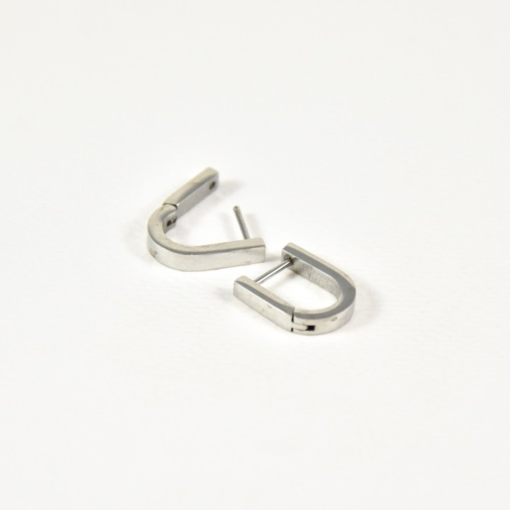 BOUCLES ANNEAUX ENTRELACES ACIER INOXYDABLE SILVER PETIT PRIX
