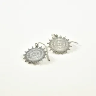 BOUCLES SOLEILS GRAVES CISELES ACIER INOXYDABLE SILVER PETIT PRIX