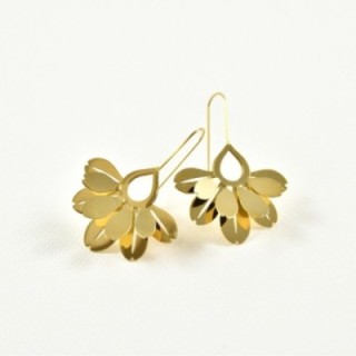 BOUCLES FLEURS LOTUS ACIER INOXYDABLE GOLD PETIT PRIX