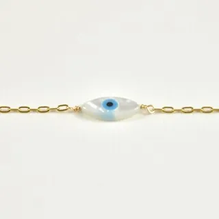 BRACELET OEIL OVALE ACIER INOXYDABLE GOLD PETIT PRIX