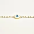 BRACELET PERLES GRIS METALLISE MEDAILLON ACIER INOX GOLD PETIT PRIX
