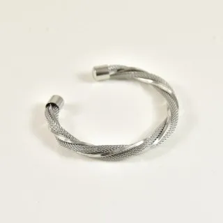 BRACELET PERLES GRIS METALLISE MEDAILLON ACIER INOX GOLD PETIT PRIX