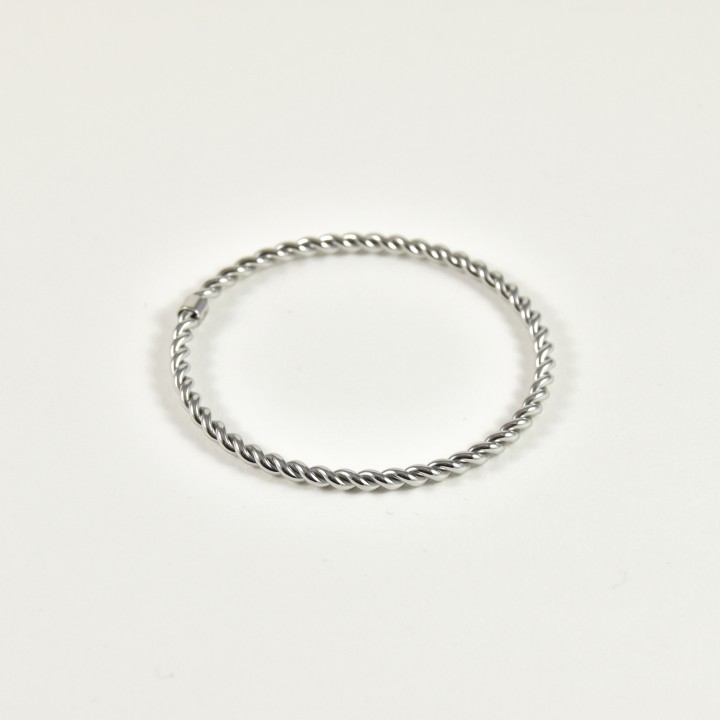 BRACELET PERLES GRIS METALLISE MEDAILLON ACIER INOX GOLD PETIT PRIX