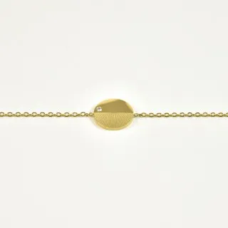 BRACELET MEDAILLON RON STRASS ACIER INOXYDABLE GOLD PETIT PRIX