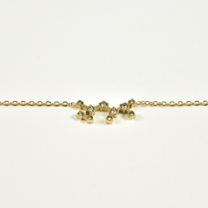 BRACELET PERLES GRIS METALLISE MEDAILLON ACIER INOX GOLD PETIT PRIX