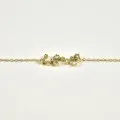 BRACELET PERLES GRIS METALLISE MEDAILLON ACIER INOX GOLD PETIT PRIX