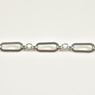BRACELET GROSSE MAILLE ACIER INOXYDABLE SILVER PETIT PRIX
