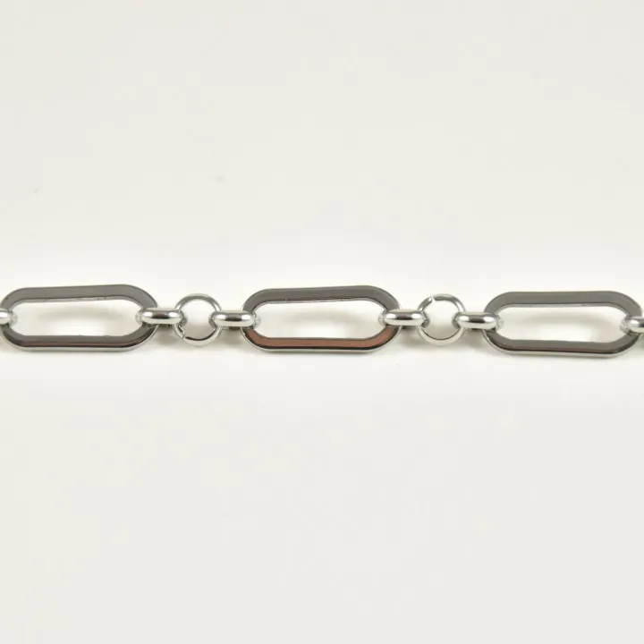 BRACELET GROSSE MAILLE ACIER INOXYDABLE SILVER PETIT PRIX