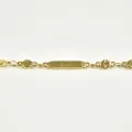 BRACELET PERLES GRIS METALLISE MEDAILLON ACIER INOX GOLD PETIT PRIX