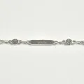 BRACELET PERLES GRIS METALLISE MEDAILLON ACIER INOX GOLD PETIT PRIX