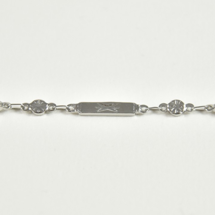 BRACELET PASTILLES RONDES ET RECTANGLE ACIER INOX SILVER PETIT PRIX