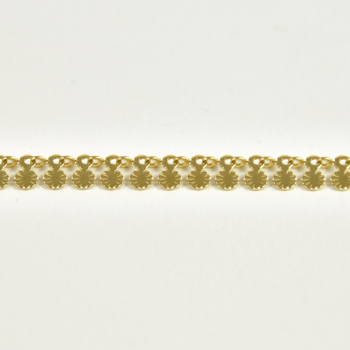 BRACELET PASTILLES RONDES PLISSEES ACIER INOX GOLD PETIT PRIX