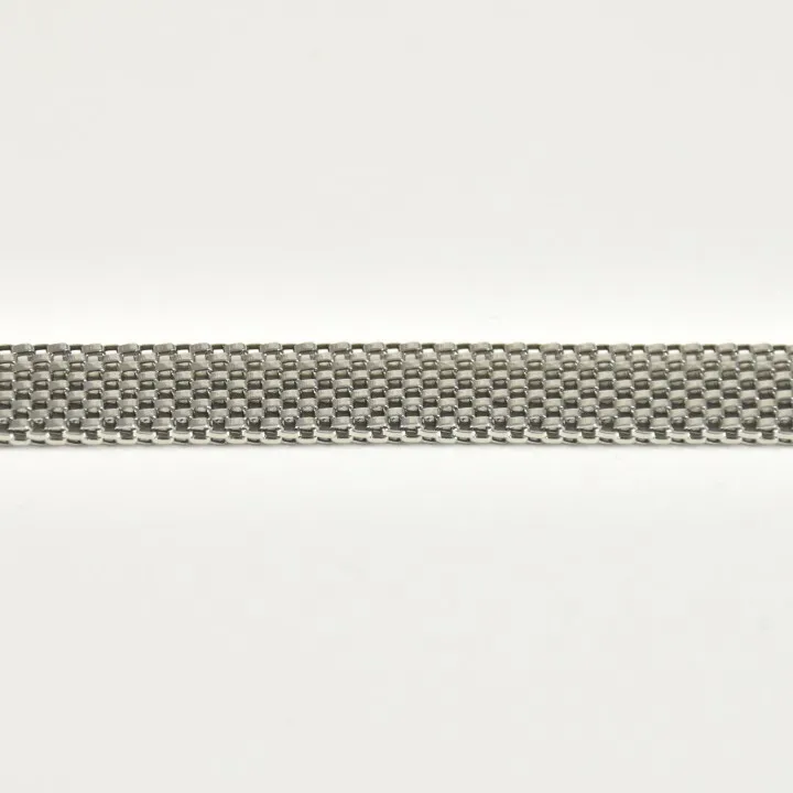 BRACELET LARGE MAILLE GRAIN DE RIZ ACIER INOXYDABLE SILVER PETIT PRIX