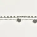 BRACELET DOUBLE RANGS COEURS ACIER INOXYDABLE SILVER PETIT PRIX