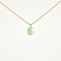 COLLIER CARRE FACETTES VERT ACIER INOXYDABLE GOLD PETIT PRIX