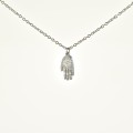 COLLIER MAIN GRAVEE SOLEIL OEIL ACIER INOXYDABLE SILVER PETIT PRIX