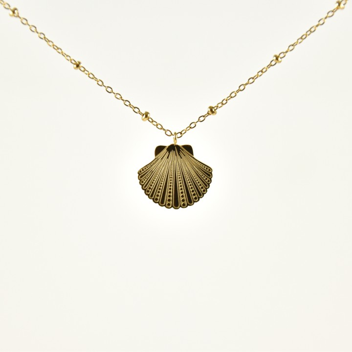 COLLIER COQUILLAGE ACIER INOXYDABLE GOLD PETIT PRIX