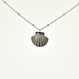 COLLIER COQUILLAGE ACIER INOXYDABLE SILVER PETIT PRIX