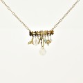 COLLIER FLEURS ET CHARMS ACIER INOXYDABLE GOLD PETIT PRIX