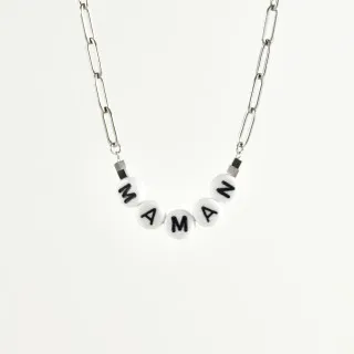 COLLIER MAMAN ACIER INOXYDABLE SILVER PETIT PRIX