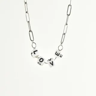 COLLIER LOVE ACIER INOXYDABLE SILVER PETIT PRIX